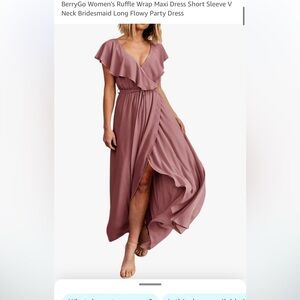 Berry maxi dress, high/low , long and flowy